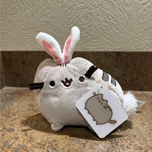 Pusheen the cat small easter Bunny Plush Toy - Gray and Pink